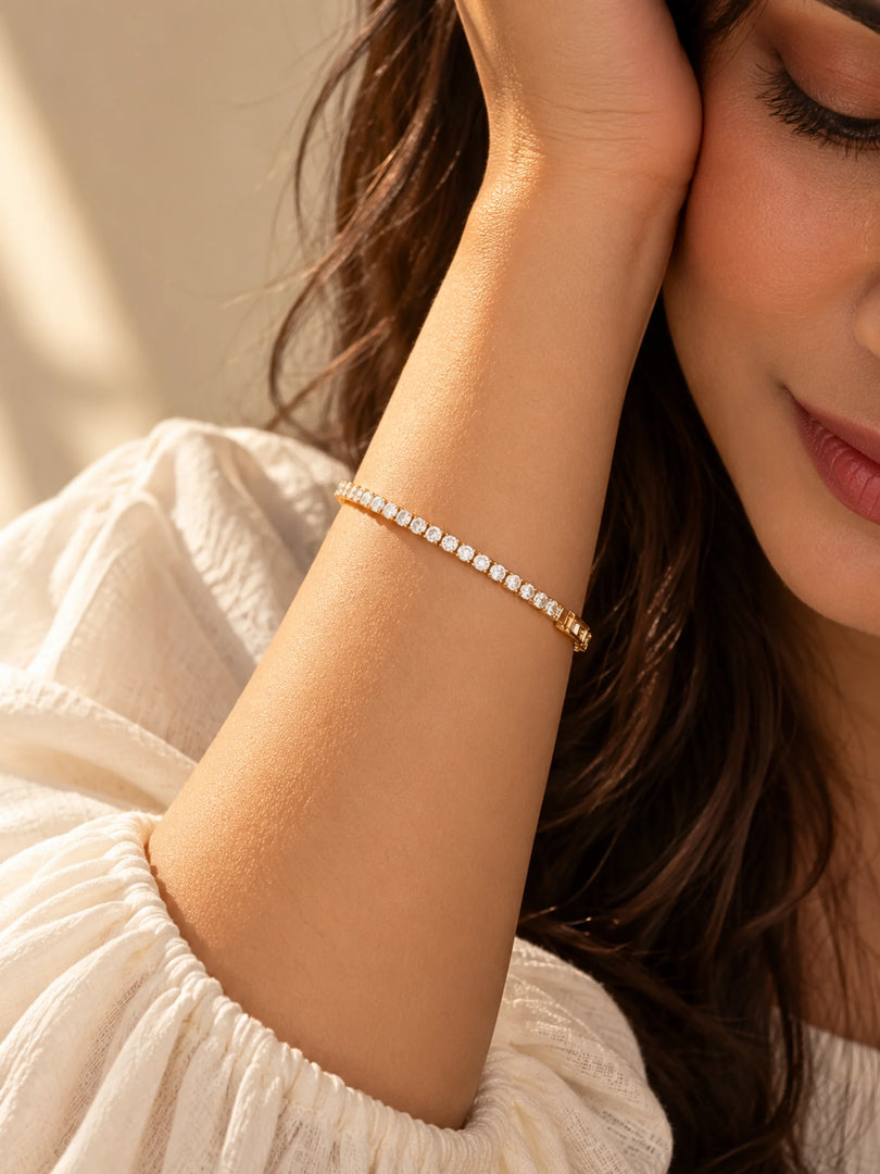 Classic Solitaire Crystal Tennis Bracelet