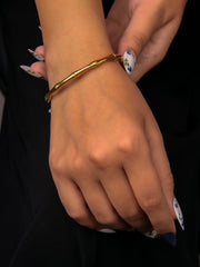 Bamboo Inspired Gold Cuff Bracelet