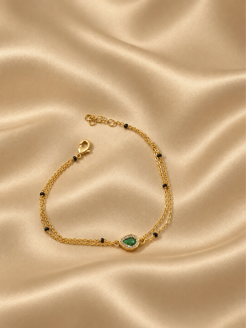 Emerald Dewdrop Mangalsutra Bracelet