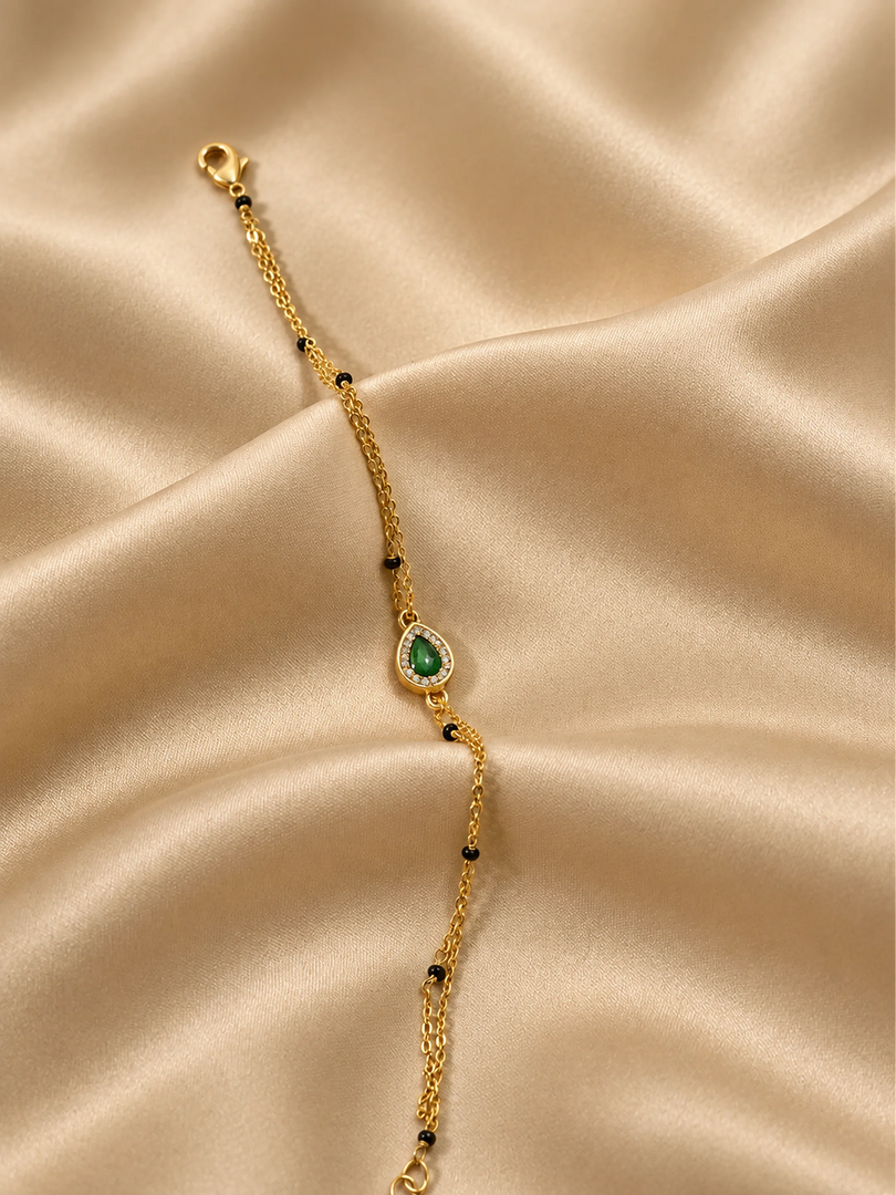 Emerald Dewdrop Mangalsutra Bracelet