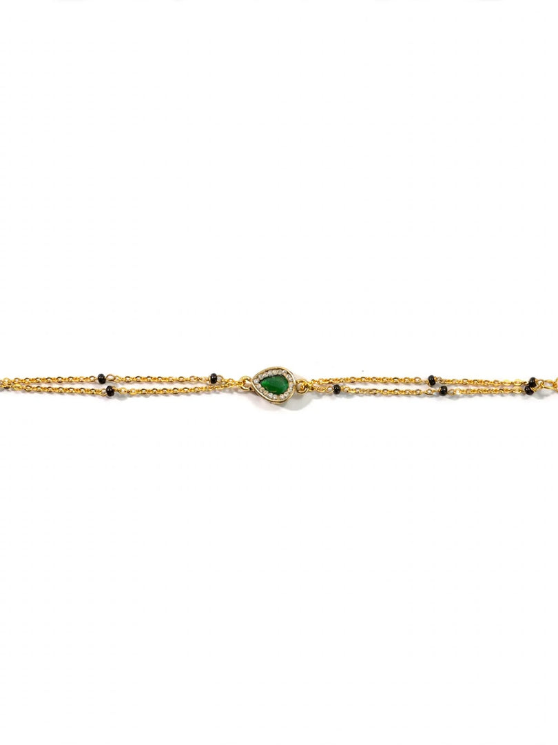 Emerald Dewdrop Mangalsutra Bracelet