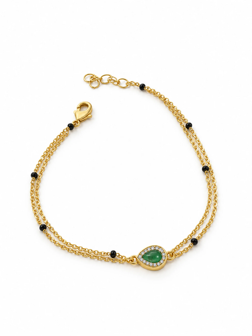 Emerald Dewdrop Mangalsutra Bracelet