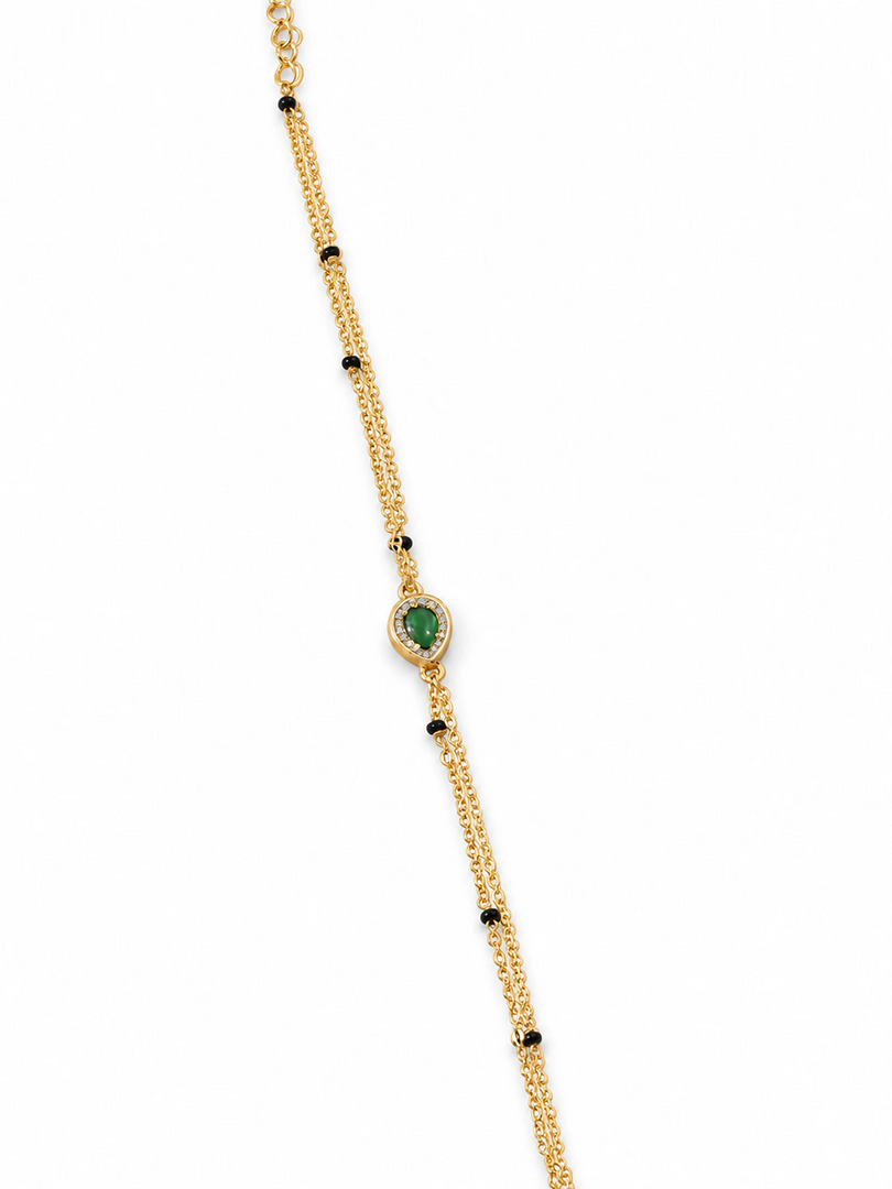 Emerald Dewdrop Mangalsutra Bracelet
