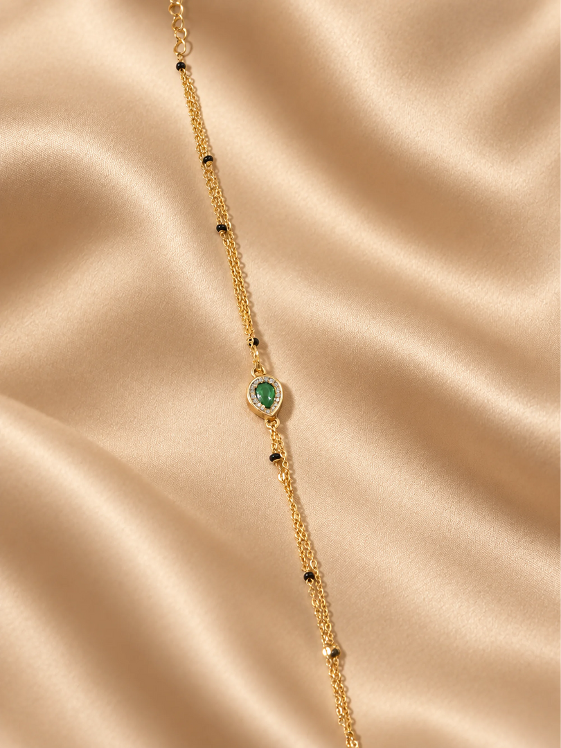Emerald Dewdrop Mangalsutra Bracelet