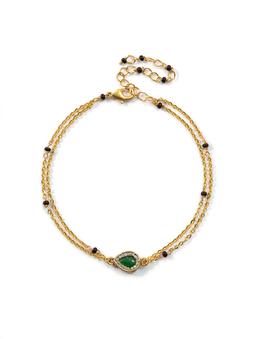 Emerald Dewdrop Mangalsutra Bracelet