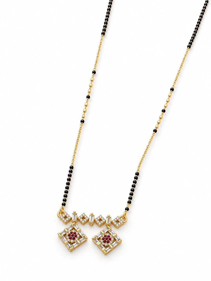 Ruby Geometric Drop Mangalsutra
