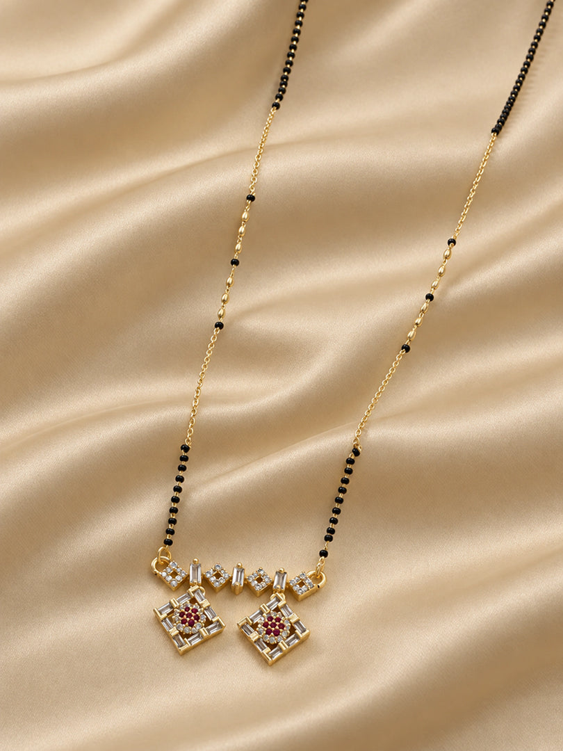 Ruby Geometric Drop Mangalsutra