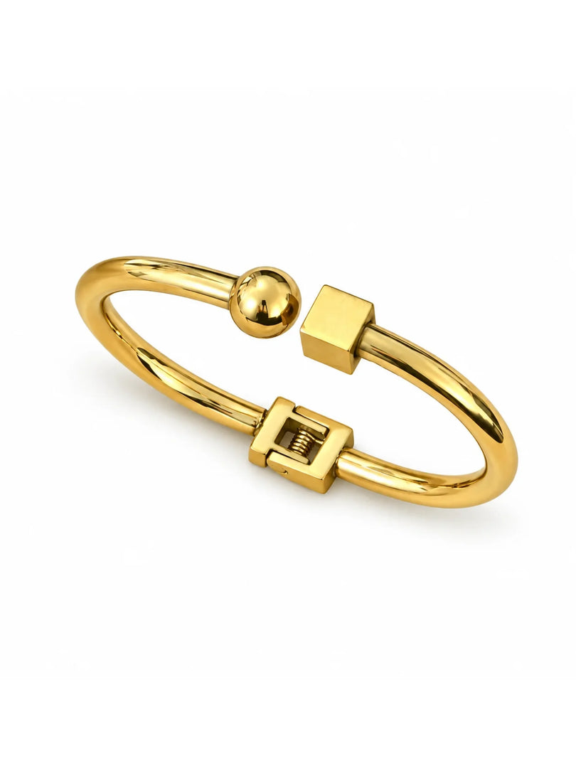 Geometric Sphere & Cube Bangle