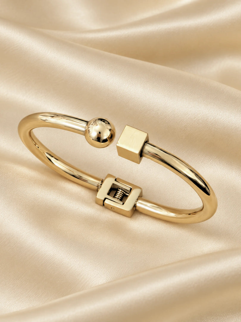 Geometric Sphere & Cube Bangle