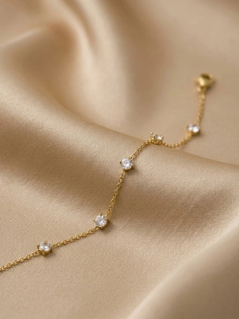 Glimmer Solitaire Station Bracelet