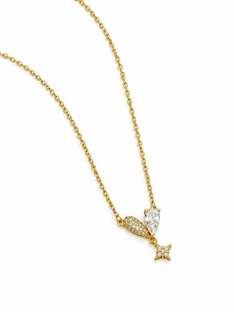 Asymmetric Heart & Celestial Starburst Necklace