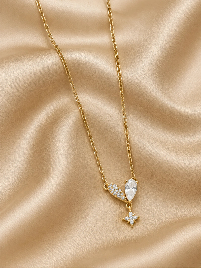 Asymmetric Heart & Celestial Starburst Necklace