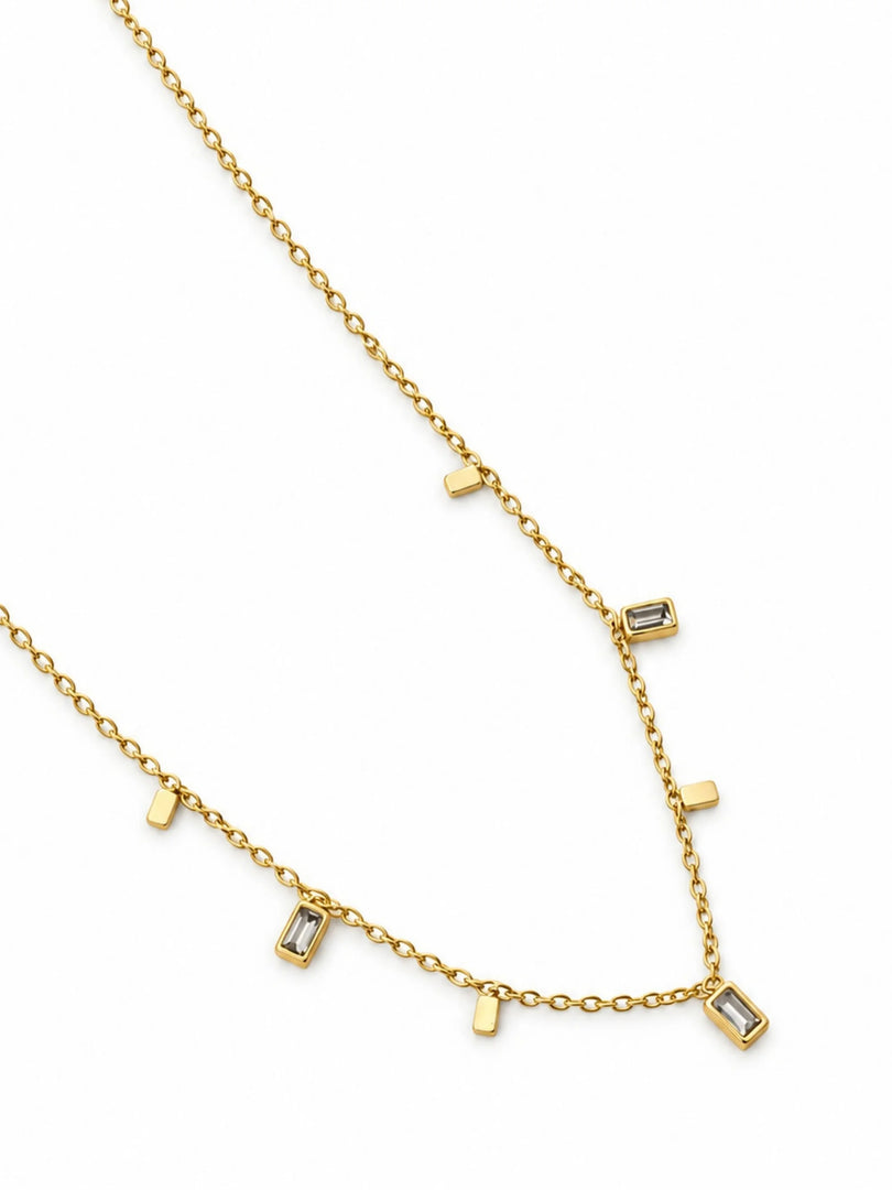 Bar Dangle Station Choker Necklace