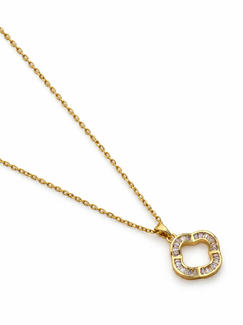 Crystal Clover Open Frame Necklace