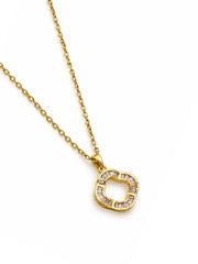 Crystal Clover Open Frame Necklace