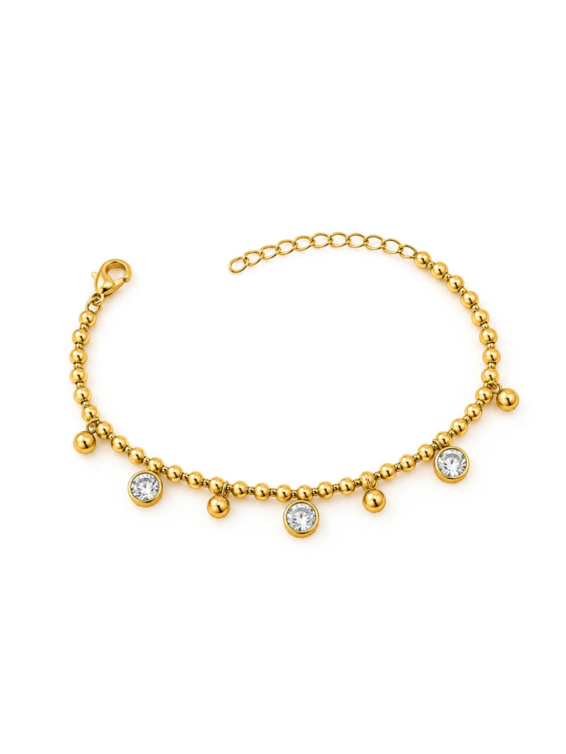Golden Bezel Charm Bracelet