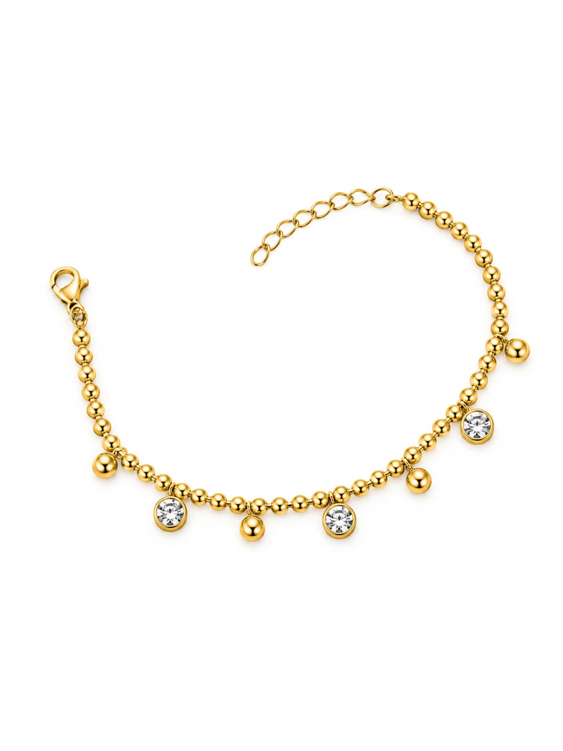 Golden Bezel Charm Bracelet