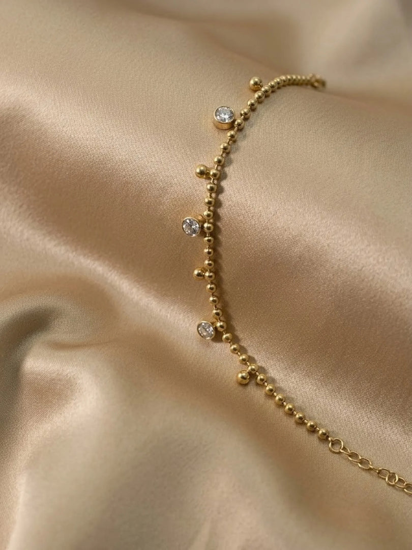 Golden Bezel Charm Bracelet
