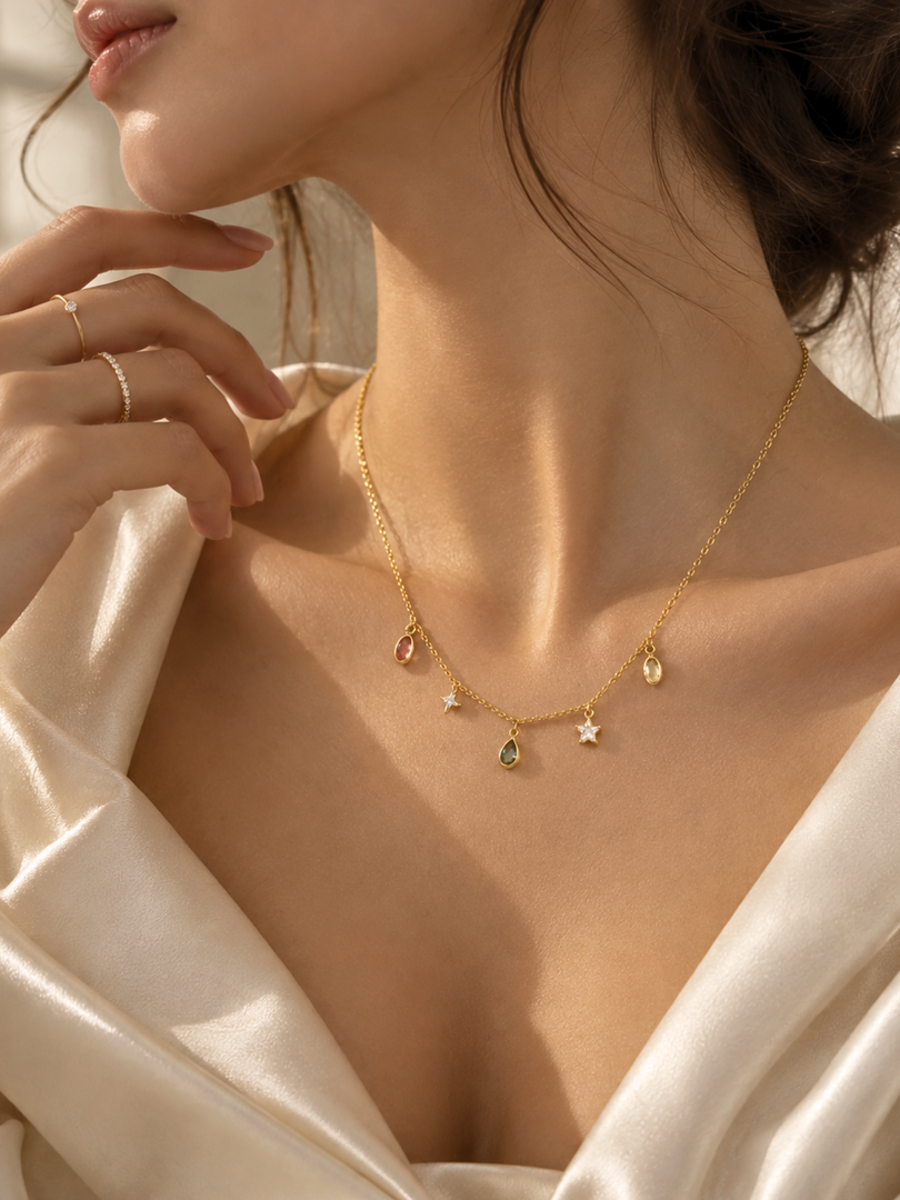Celestial Multi-Gem Station Necklace