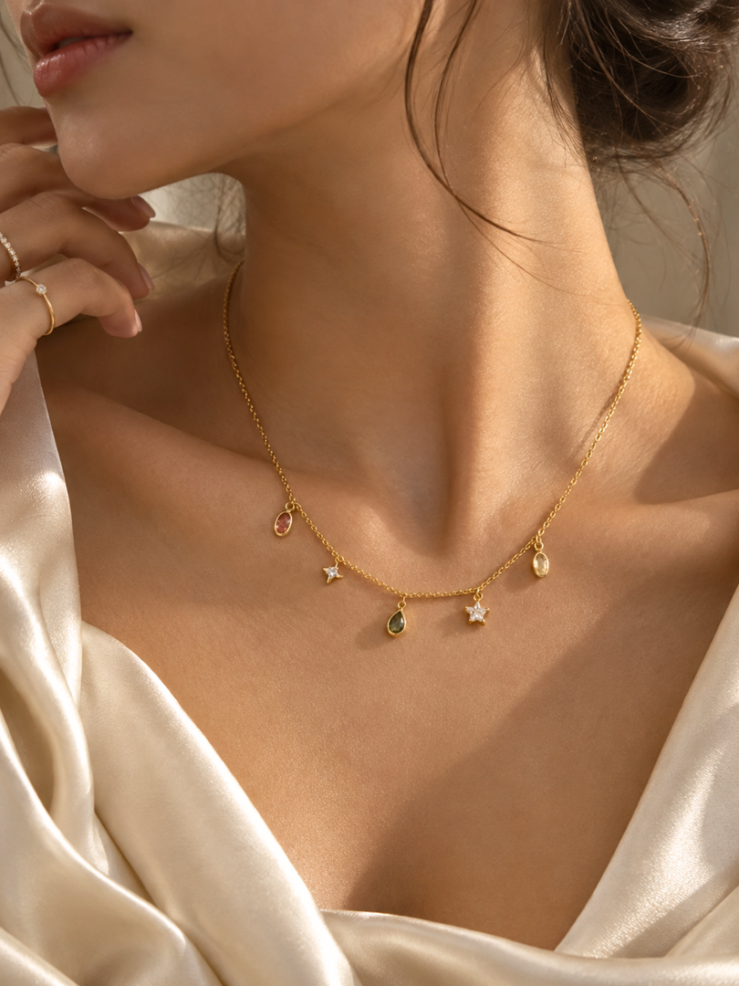 Celestial Multi-Gem Station Necklace