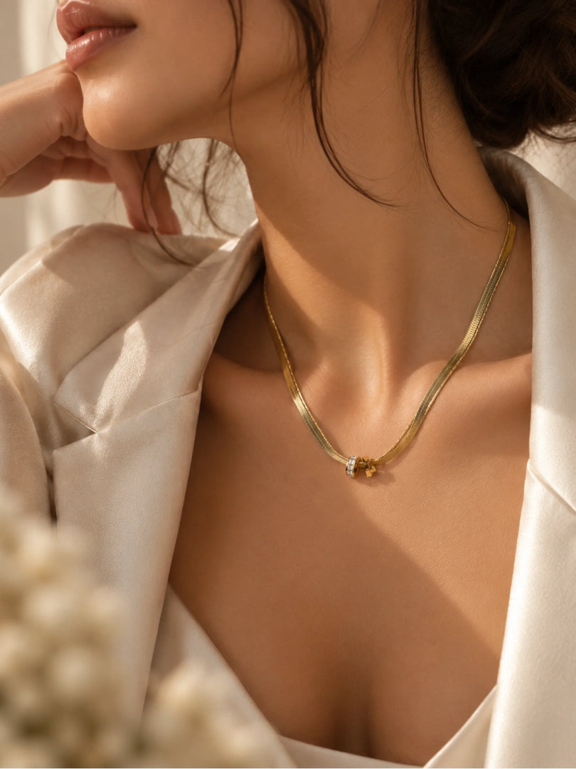 Golden Dual-Chain Charm Necklace