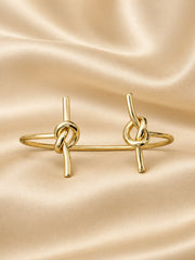 Golden Dual Knot Open Cuff Bracelet