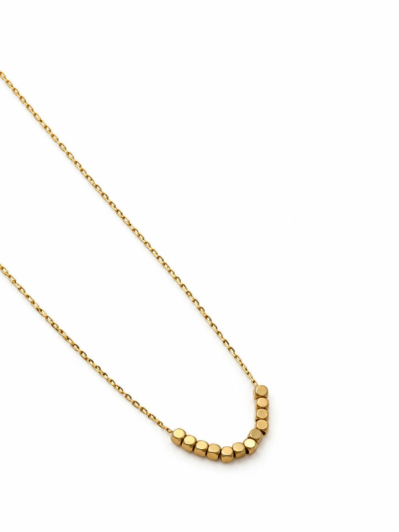 Geometric Cube Bead Station Necklace