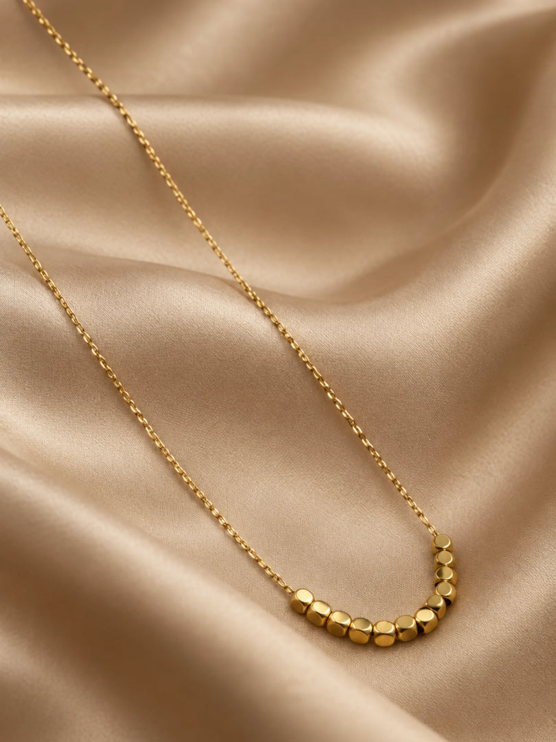 Geometric Cube Bead Station Necklace