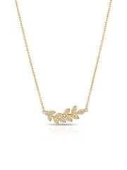 Golden Leaf Branch Bar Necklace