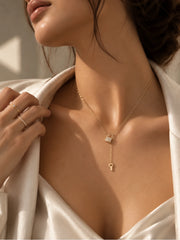 Golden Lock & Key Charm Necklace