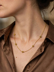 Golden Rose Bud Chain Necklace