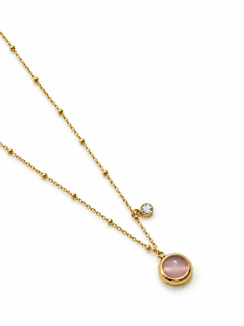 Rose Quartz & Crystal Satellite Necklace