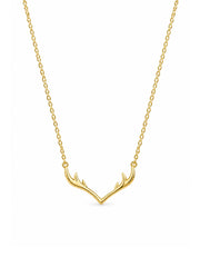 Golden Sculpted Antler Chevron Necklace