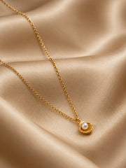 Golden Seashell & Pearl Charm Necklace