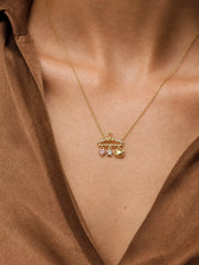 Kitty & Multi-Charm Bar Necklace