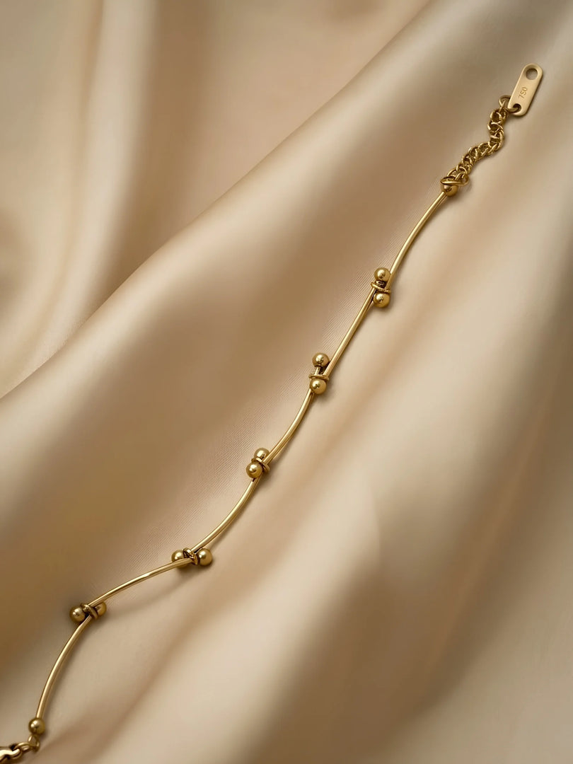 Golden Knot Bar & Bead Bracelet
