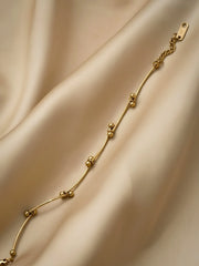 Golden Knot Bar & Bead Bracelet
