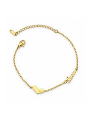 Love Heart Script Charm Bracelet