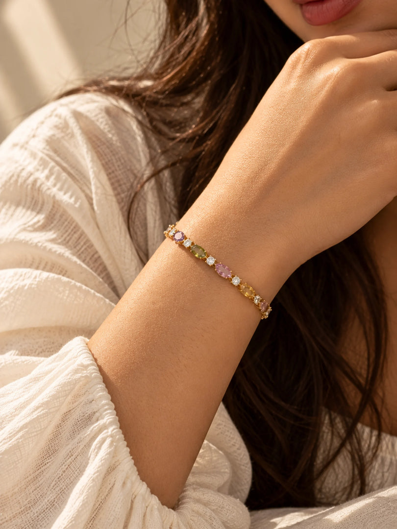 Multicolour Marquise Tennis Bracelet