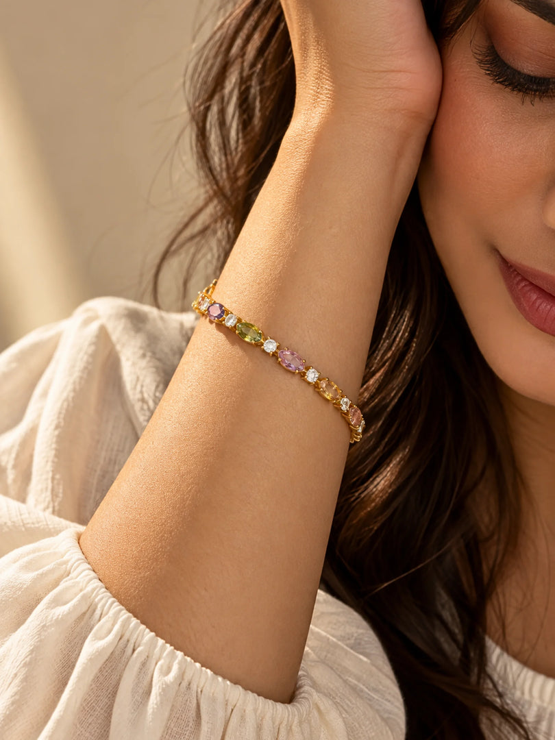 Multicolour Marquise Tennis Bracelet