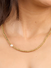 Aurela Single Pearl Bead Necklace
