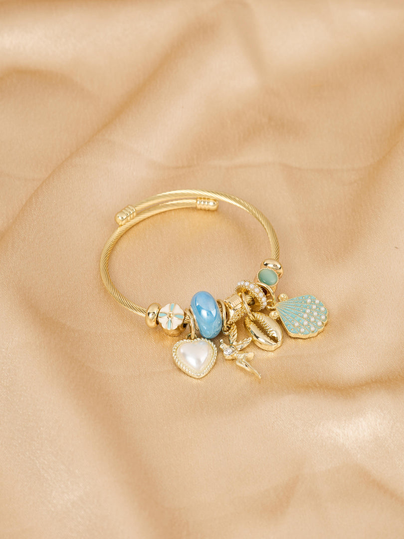 Azure Shell Charm Bracelet