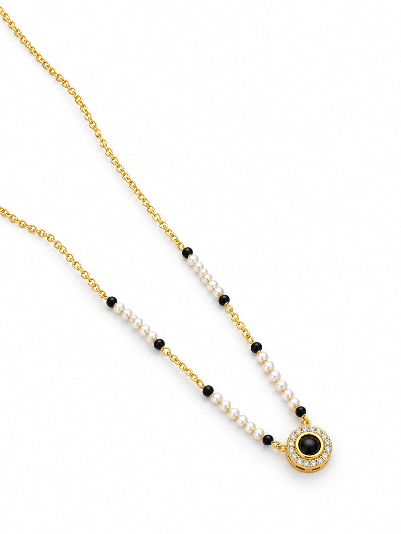 Noir Pearl Halo Mangalsutra