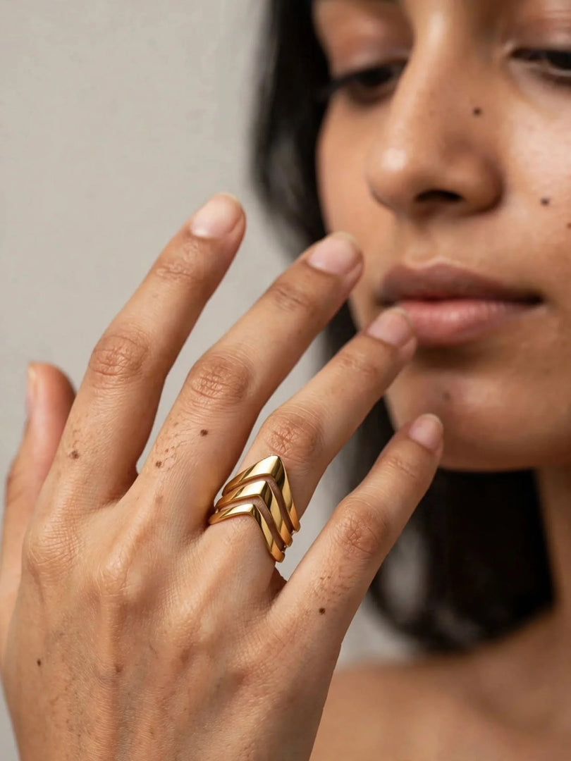 Nova Chevron Shield Ring