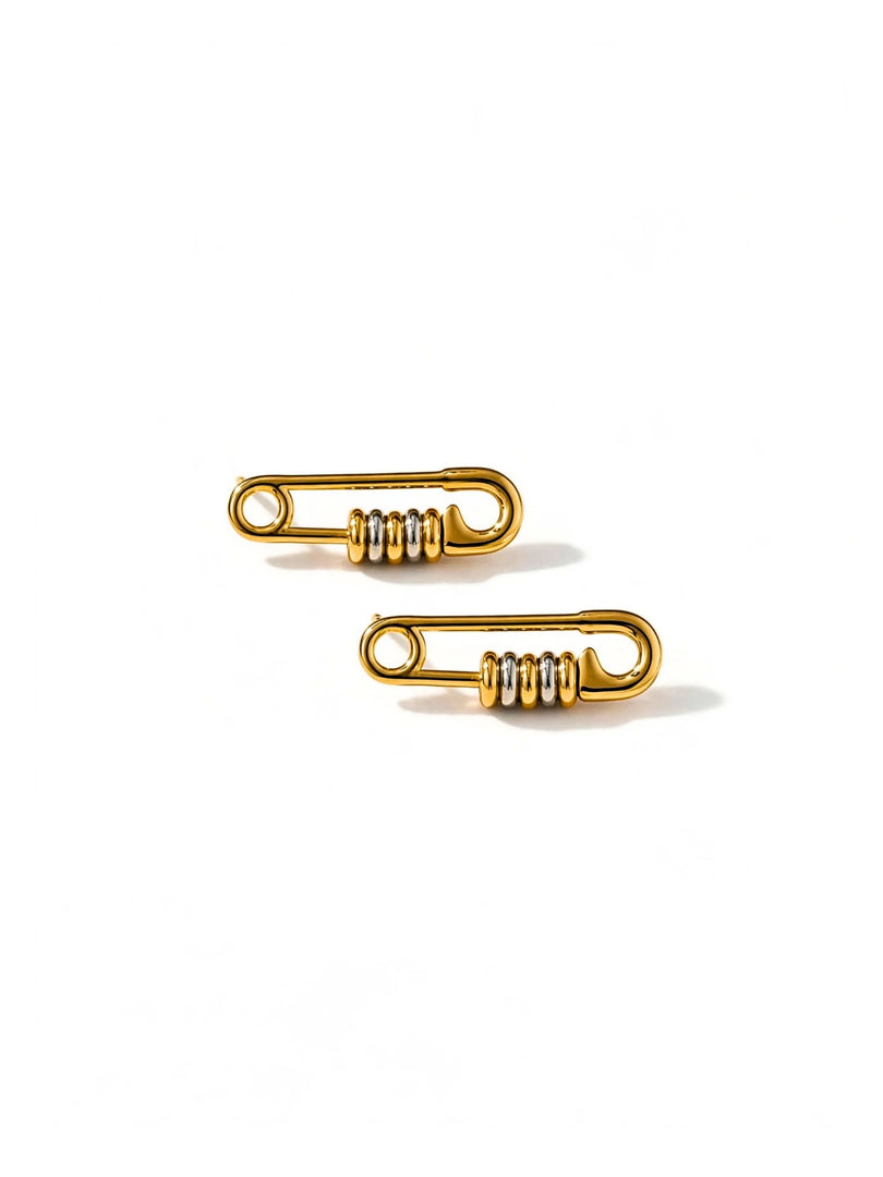 Nova Safety Pin Stud Earrings
