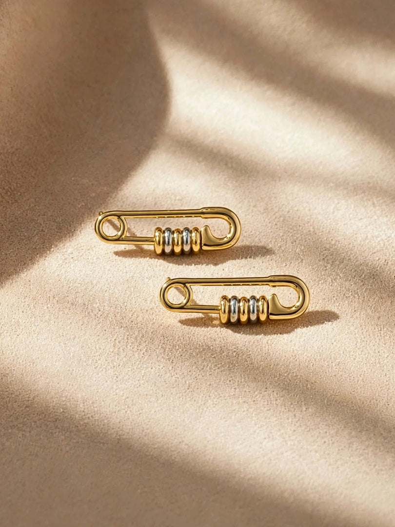 Nova Safety Pin Stud Earrings