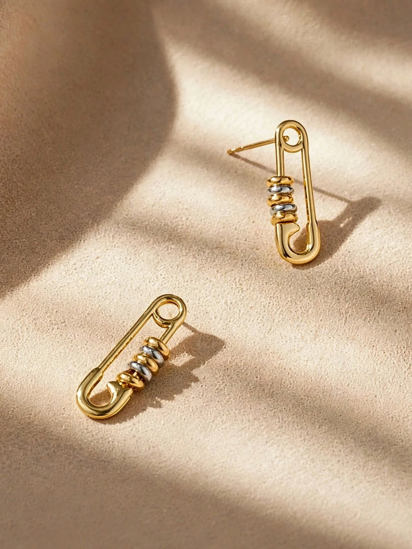 Nova Safety Pin Stud Earrings