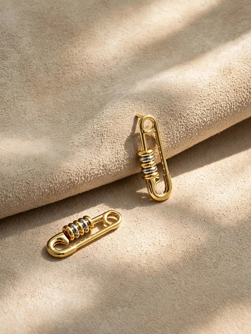 Nova Safety Pin Stud Earrings