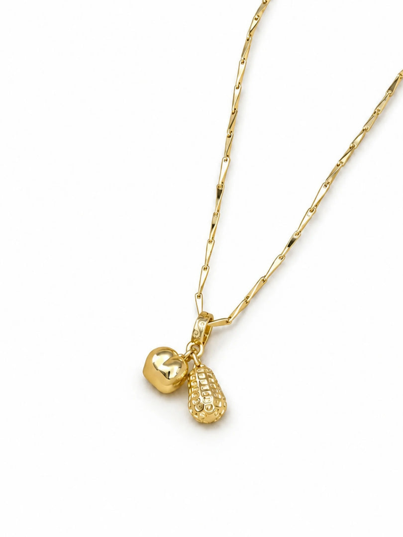 Peanut Initial Cube Charm Necklace
