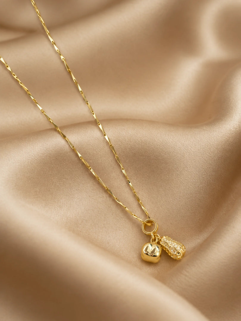 Peanut Initial Cube Charm Necklace